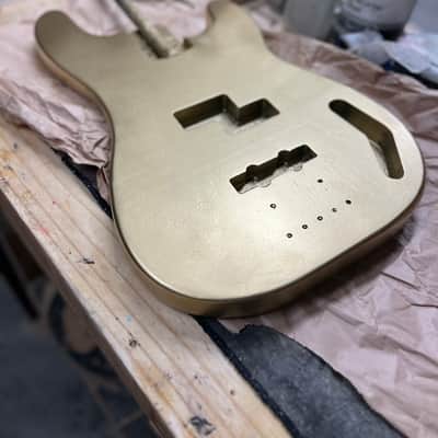Madlad Instruments AU79 Gold Goldtop PJ-Route Precision Bass PBass Matte Finished Body (made with pride in north Texas) image 4