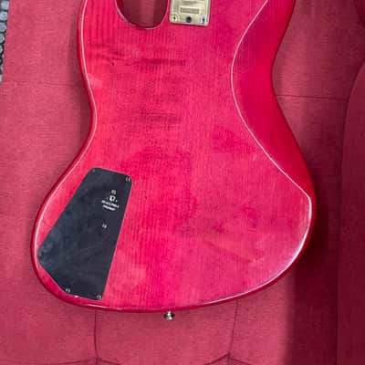 Hohner JJ Bass w/ Preamp Squier neck and Upgraded Bridge - Red Flame image 15