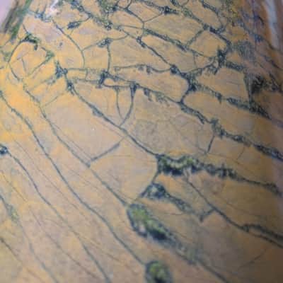 Premium Bees Dohola Darbuka Clay Glaze 10" inch. Yellow w green/blue crackle || Baraka Percussion image 4