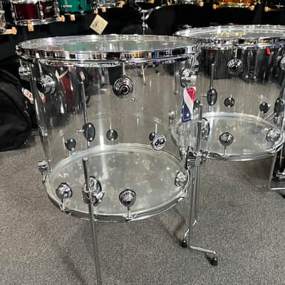 Chad Smith's DW Collector's Acrylic 13/16/18/24" Drum Set Kit with Matching 14" Snare image 6