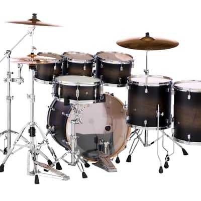 Pearl Decade Maple Satin Black Burst Kit 22/8/10/12/14/16/14 7pc Drum Shell Pack | Authorized Dealer image 6