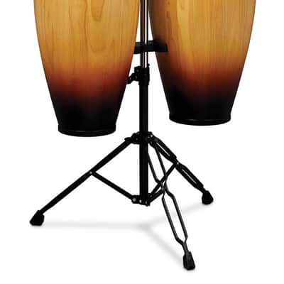 Latin Percussion LP City 10 - 11" Conga Set Oak Vintage Sunburst Black w/Double Stand (LP646NY-VSB) image 2