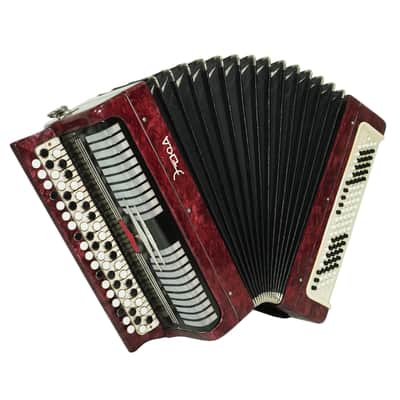 Tulskiy Russian Bayan Etude, 3 Row Chromatic Button Accordion 100 Bass, B System, Straps and Case, Soviet Garmoshka Tula, 2760 image 3
