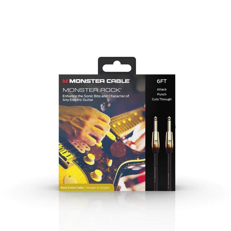 Monster Rock 6 ft/1.8m - straight 1/4” plugs (600626) - Black image 1