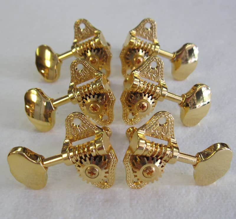 009-6600-000 Gretsch Guitar Tuners 3X3 Open Back G5400 Hollow Bodies Gold image 1