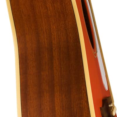 Fender Malibu Player Acoustic Guitar. Walnut Fingerboard, White Pickguard, Fiesta Red image 9
