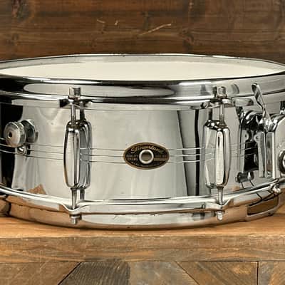 1960s Slingerland No. 130 Gene Krupa Sound King 5x14 8-Lug Chrome Over Brass Snare Drum w/ Zoomatic Strainer image 2