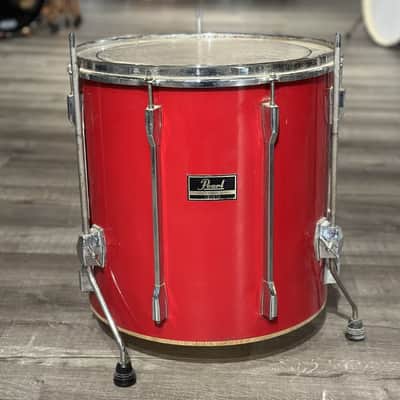Used Vintage Pearl Export 5pc Drum Set Red Wrap - Fair image 3