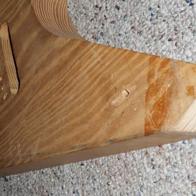 Flying V Charvel Gibson Fender Type Shape Natural Ash Wood Finish Electric Guitar Solid Body, Made in USA Bentley, Year 1980 image 16