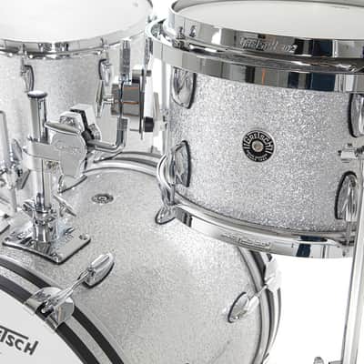 Gretsch GR808.037 GB-J483-012 Shell set USA Brooklyn 18" BD Sparkling Silver image 10