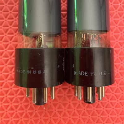Matched Pair Hytron 6V6 6V6GT Vacuum Tubes Valves Black Glass image 2