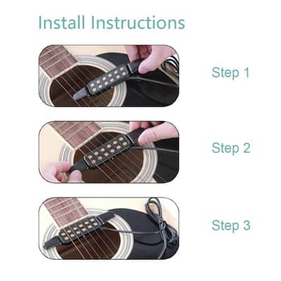 Clip-on Acoustic Electric Guitar Pickup Audio Transducer Amplifier 12 Hole 1/4" image 3