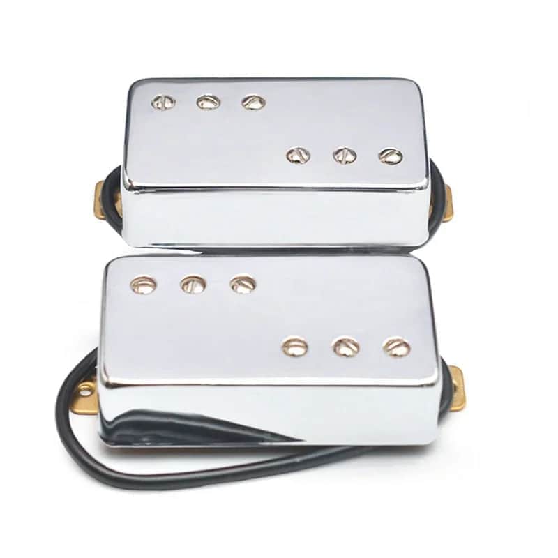 Guitar Neck and Bridge Chrome Humbucker Pickups Set image 1