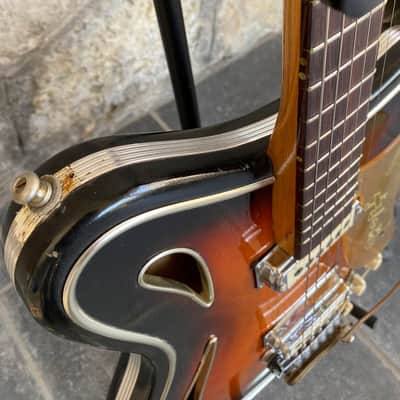 1960s Hopf Saturn 63 - Brownburst - Museum Condition - 100% Original w/ Tremolo & Demo Video image 11