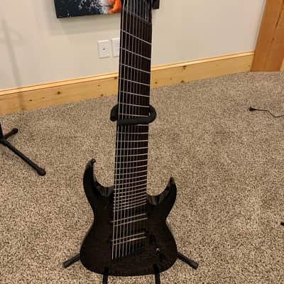MINT - Agile 10 String Fan Fret Multi Scale Electric Guitar - Pendulum Pro 102730 EB CA Black Flame image 1