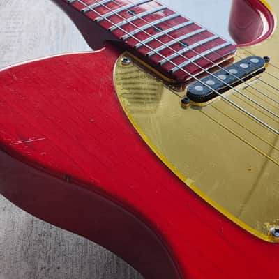 1990 Bill Lawrence Japan BKIM-60G Kaori Model Telecaster (Red/Gold) image 8