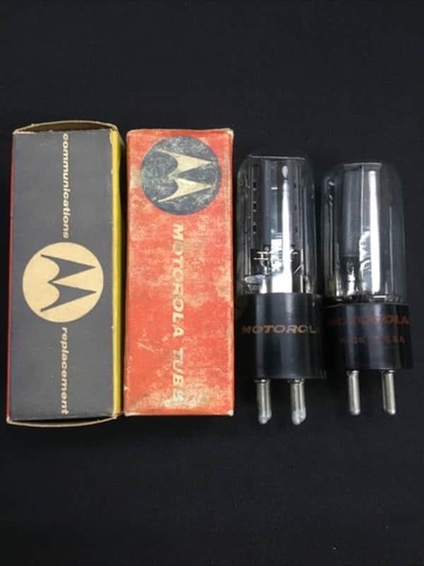 NOS PAIR MOTOROLA (RCA) 80 Black Plate RECTIFIER VACUUM TUBES Tested 2.1505-D image 1