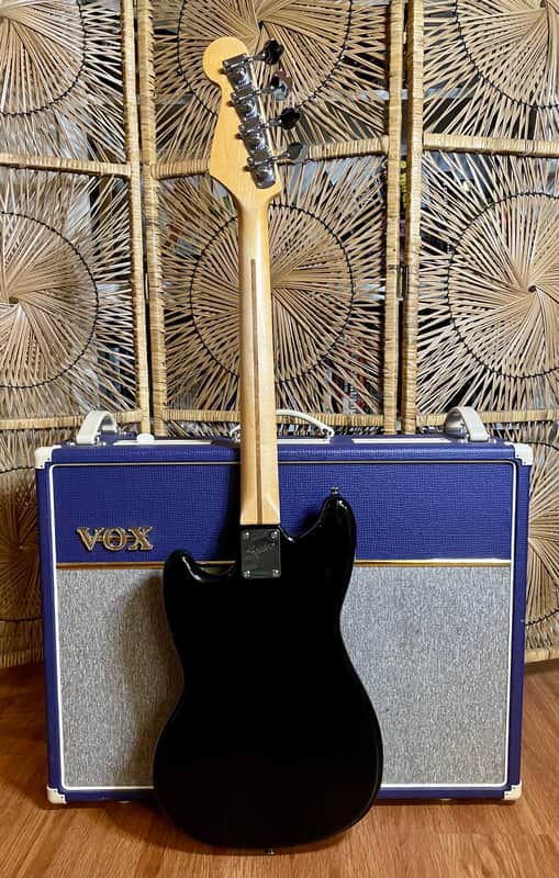Upgraded Squier Bronco Bass, Modded MusicMaster, Short Scale Black