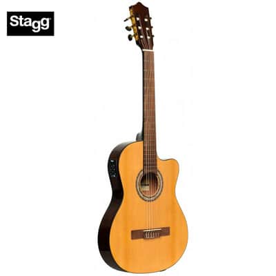 Stagg SCL60 TCE-NAT Spruce Top Nato Neck Classical Cutaway 6-String Acoustic-Electric Guitar w/EQ image 1