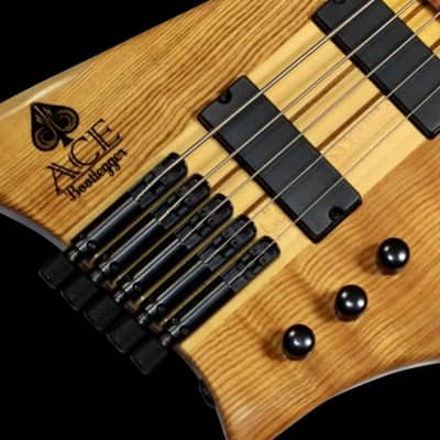 Bootlegger Guitar Ace 5 String Honey Gloss Short Scale 30 “ Headless Bass image 10