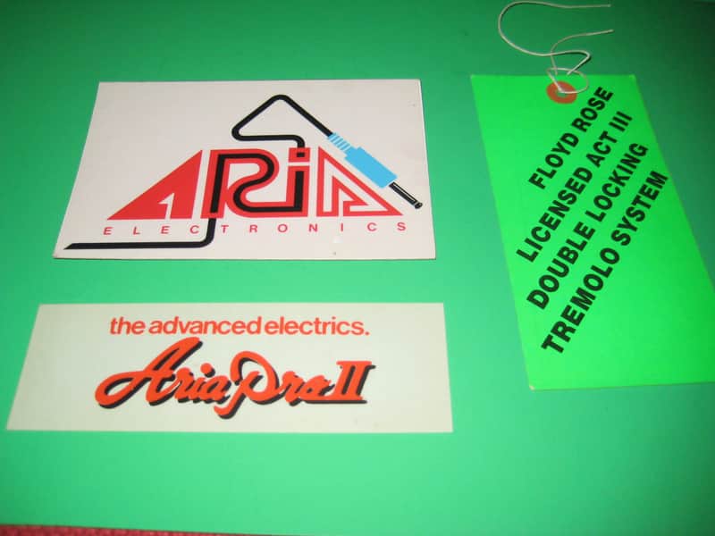 Aria Guitar Dealer Display Set of  3  Promo Tags  1980's image 1
