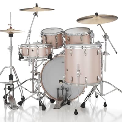 Pearl Masters Maple Gum 4-Piece Drum Set - 22/16/12/10 with R2 Air Tom System - Satin Rose Gold image 3
