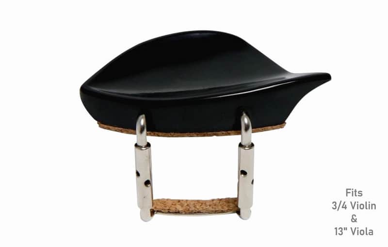 3/4 Violin Chinrest by Dresden, Normal Plate, Corked, Standard Plastic Incl Adjustment Pin Key, "A" Quality image 1