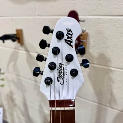 🌟B-Stock🌟 Sterling by Music Man SUB Axis~White W/Black Binding Electric Guitar image 8