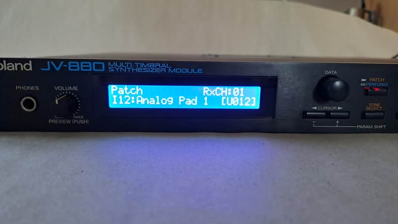 Roland JV-880 Multi Timbral Synthesizer Module, new bright blue display image 1