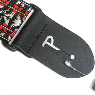 PERRI's Hootenanny Red and Silver Nylon Guitar STRAP - new - 2" wide image 3