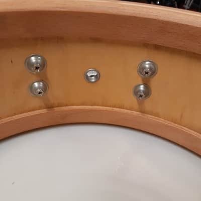 Premier 75th Anniversary Signia 14x5.5" 10-Lug Maple Snare Drum with Wood Hoops, Gold Hardware 1997 - Ebony image 19