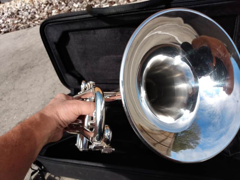 LYNNZHORN PRO .465 BORE LYNN NICHOLSON Bb trumpet - approx. 2019 - Silverplated image 1