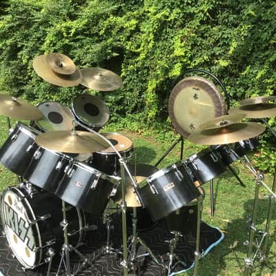 Pearl Peter Criss 1970’s KISS Alive 2  Drum Set Black/Chrome 14-Piece Fiberglass Concert Tom Drums image 16
