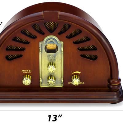 Classic Vintage Retro Wooden AM/FM Radio with Bluetooth – Handmade Wood Cabinet & Dual 5W Speakers image 3