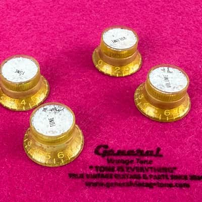 General Vintage Tone Master of edad CAB Reflector heads knobs  Gold/Silver Set Cellulose acetate Real oxidation . image 1