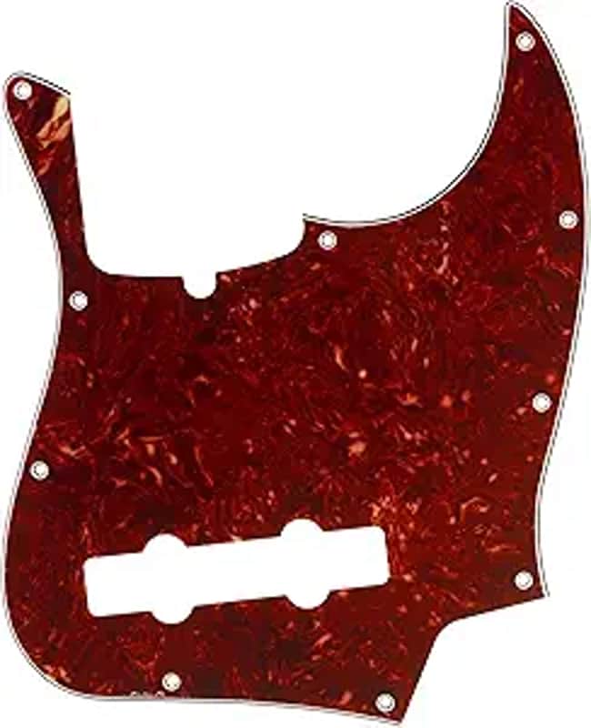 Pro 5-String 10-Hole Contemporary J Bass Pickguard for Fender American Jazz Bass, 4Ply Vintage Tortoise image 1