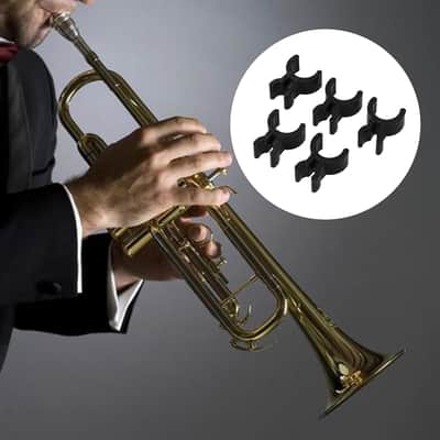 Black 2.3X1.8Cm Abs French Horn Pencil Clip Trumpet Pen Clip Holder Musical Instruments Pack Of 5 image 6