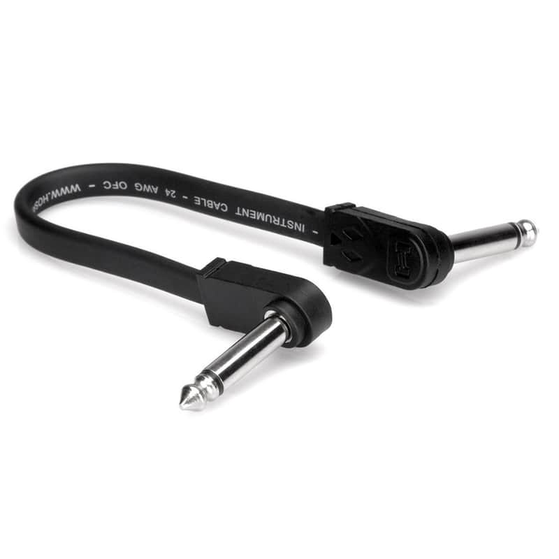 Hosa CFP-118 Right-Angle Flat Guitar Pedalboard Patch Cable - 18" image 1