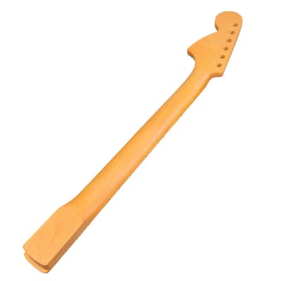 [Light Yellow Matte] 22 Fret Guitar Handle/Fretboard/Neck for ST Style (Large-Headstock, Maple) Peach Wood Tube, price include the import duty for US buyer image 8