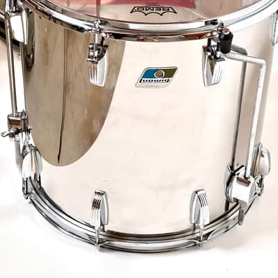 Ludwig 1970s Stainless Steel Drum Kit 24" 16" 13" 12" Big Beat shell pack image 9