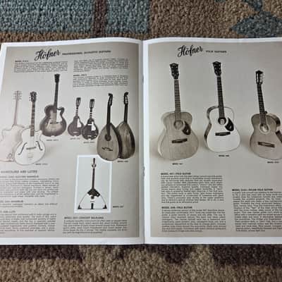 Vintage Circa 1971 Hofner "Fine Professional Guitars and Electric Basses" Catalog! Rare, Original Case Candy, Paperwork! image 4