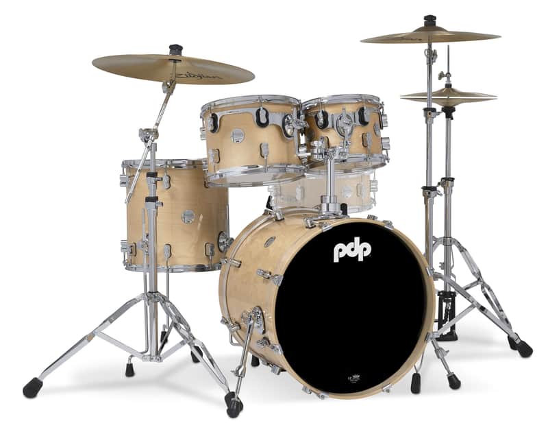 PDP Concept Maple 4-Piece Fusion Shell Pack, Natural Lacquer w/Chrome Hardware; 8x10, 9x12, 14x14, 16x20 image 1