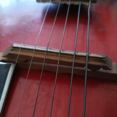 Unknown 1930's Vintage Archtop, probably German / Schonbach made. Archtop probably 1930's - Red / dark sunburst image 8
