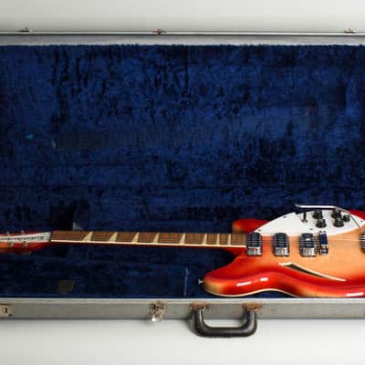 Rickenbacker  Model 375 Thinline Hollow Body Electric Guitar (1967), ser. #GG-3317, original silver tolex hard shell case. image 10