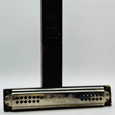 Lot of 2 Hohner Vintage Tremelo/Goliath Harmonicas - Chrome image 2