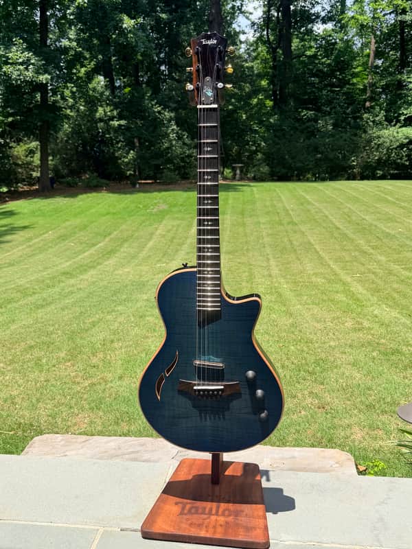 Taylor T5z Pro Pacific Blue Figured Maple w/ Graph Tech Ratio Tuners + OHSC | Excellent image 1