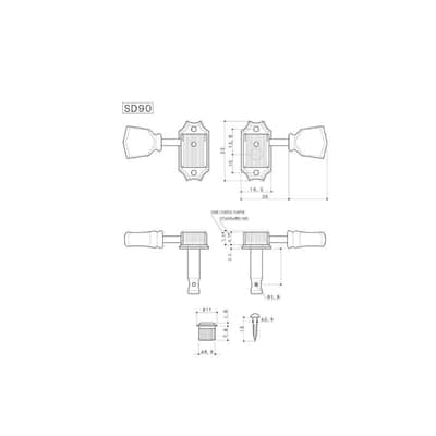Gotoh Locking Tuners SD90-SL Gold L3+R3 - 20322GYX image 3