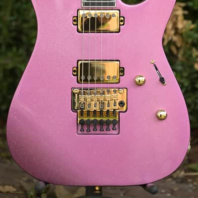 ESP USA M-II NTB FR EMG, Gold Hardware - Disco Pink Sparkle image 1