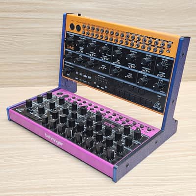 The Analog Source 2 Tier Multi Color Purple Blue Desktop Stand Fits Behringer Crave Edge Grind Spice Synthesizer