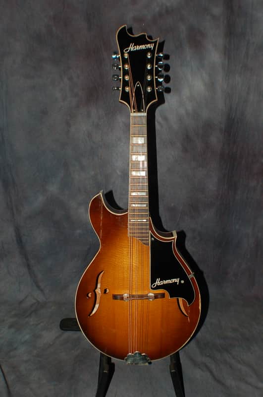 1972 Sunburst Harmony Batwing Mandolin Pro Setup Gigbag image 1